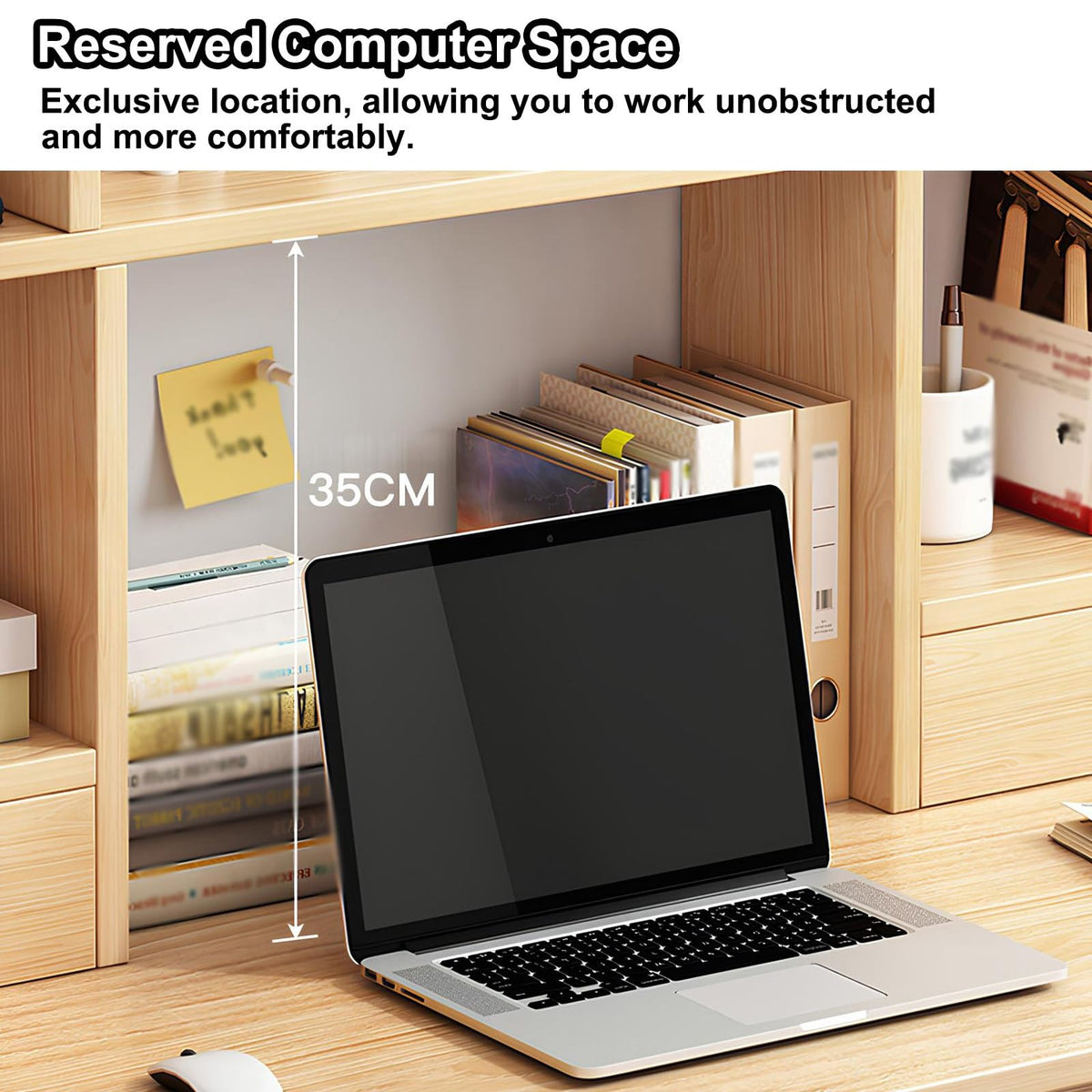 White Desktop Bookshelf Wood Storage Rack V3133