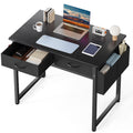 32" Black Computer Desk with Drawers Q884