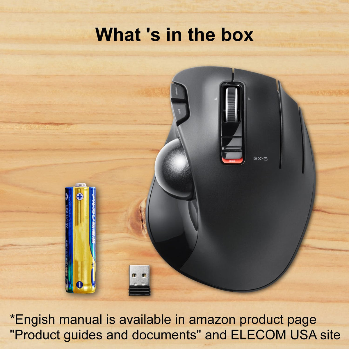 2.4GHz USB Wireless Ergonomic Trackball Mouse W15157