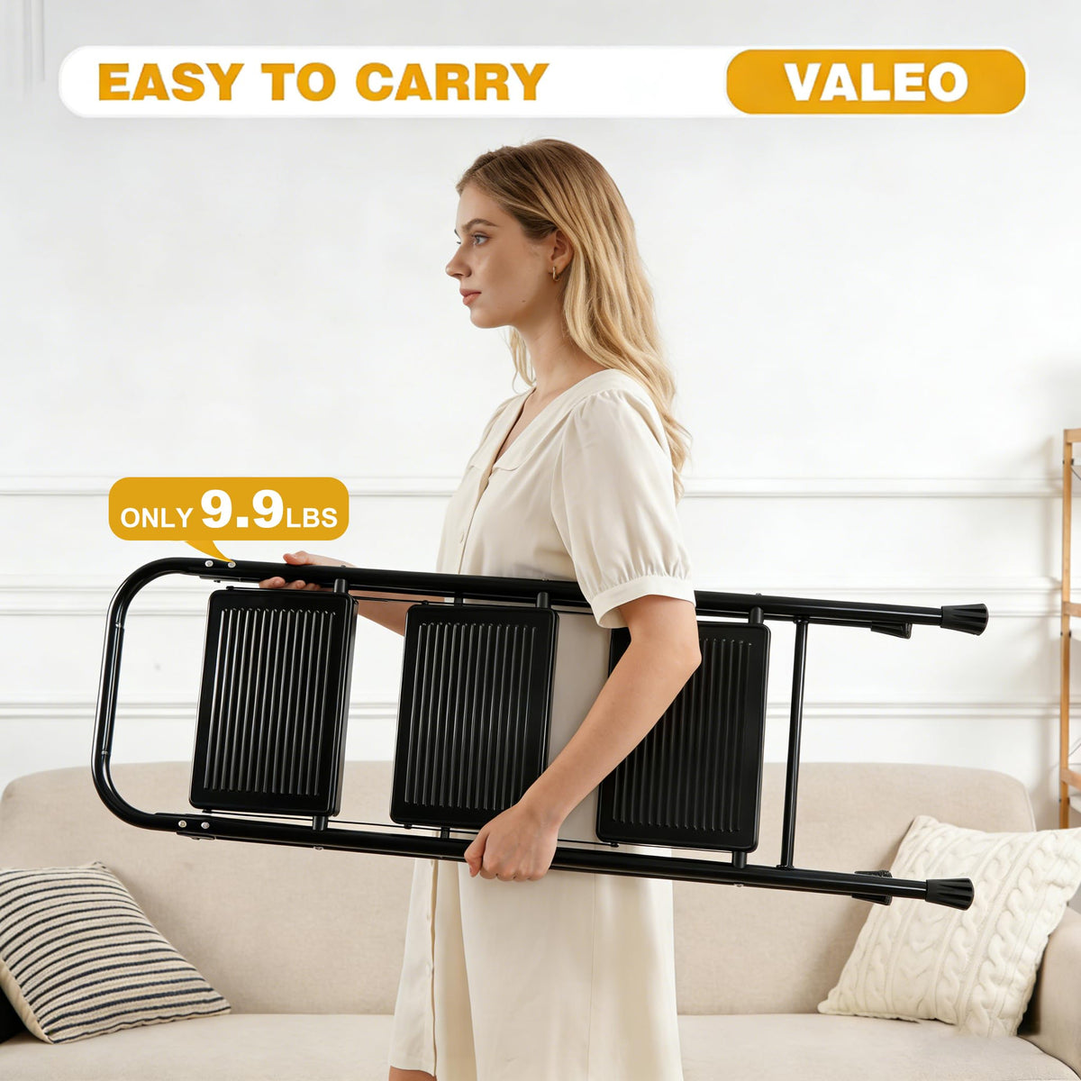3 Step Folding Ladder with Anti-Slip Pedal E726737