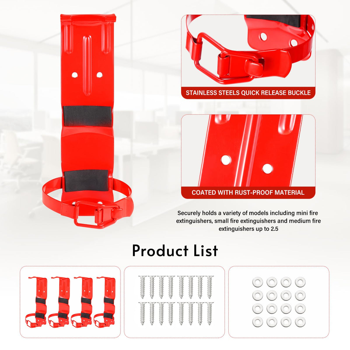 2.5LB Fire Extinguisher Mount Bracket Wall Mount Q666269