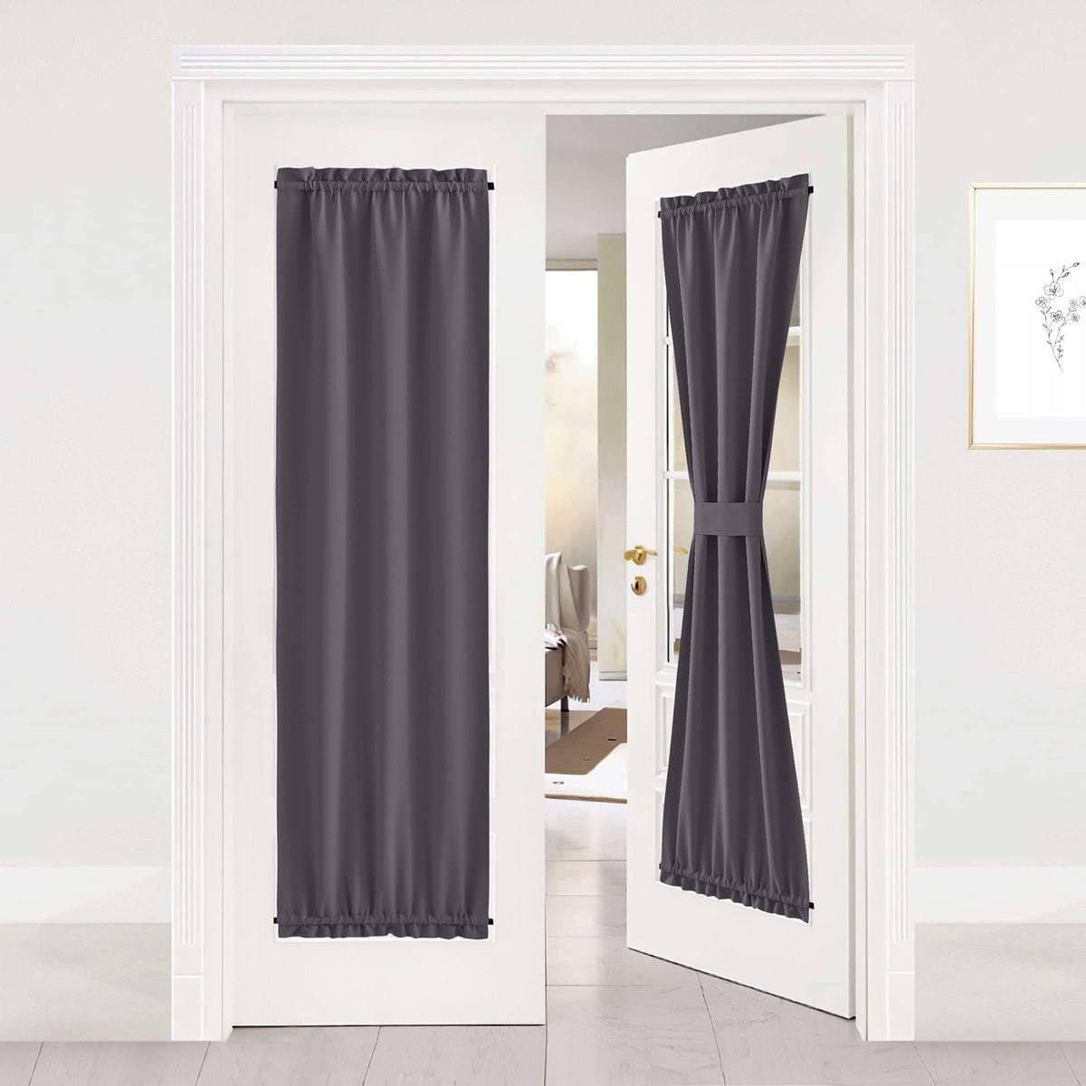 Grey Blackout Thermal Insulated Curtains I670723