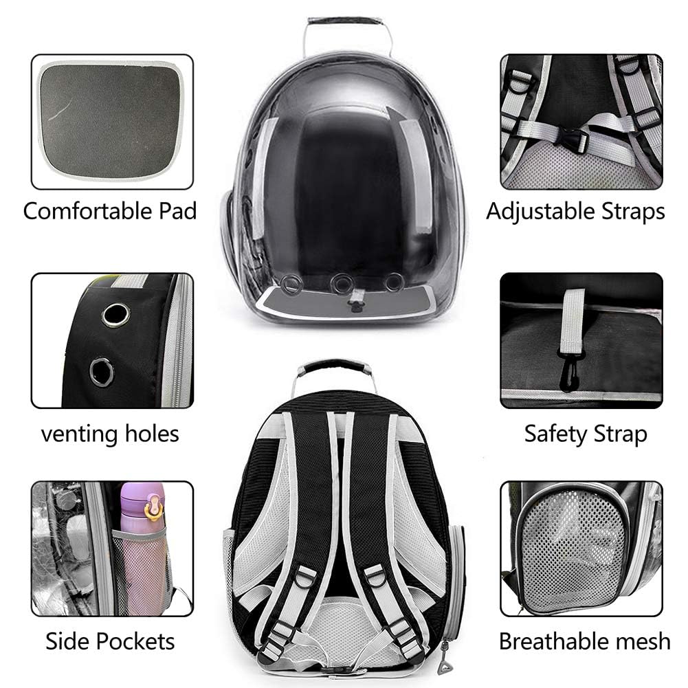 Pet Backpack Carrier with Clear Front and Harness H830