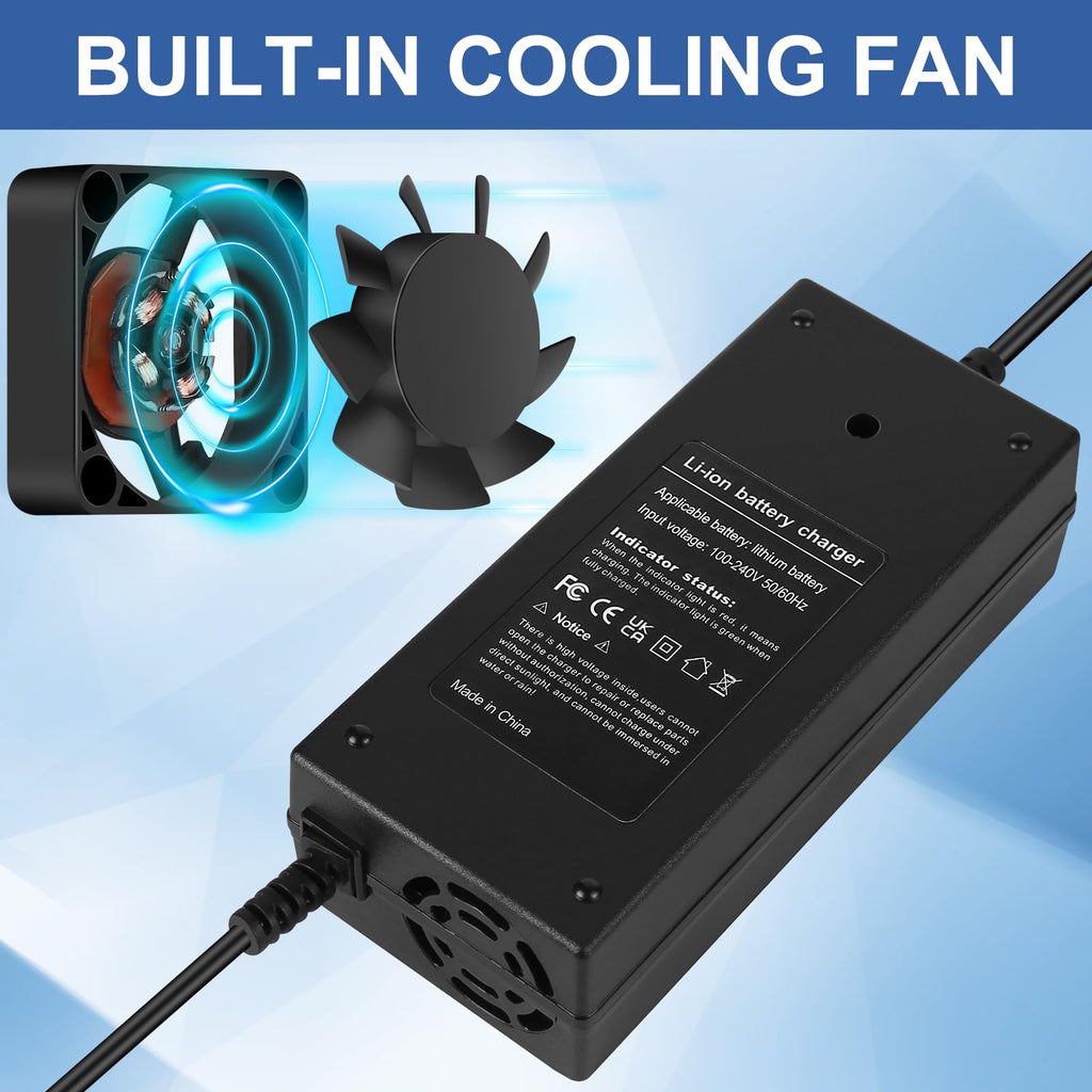 54.6V 2A 3 Prong Scooter Charger for 48V Lithium Battery X7687