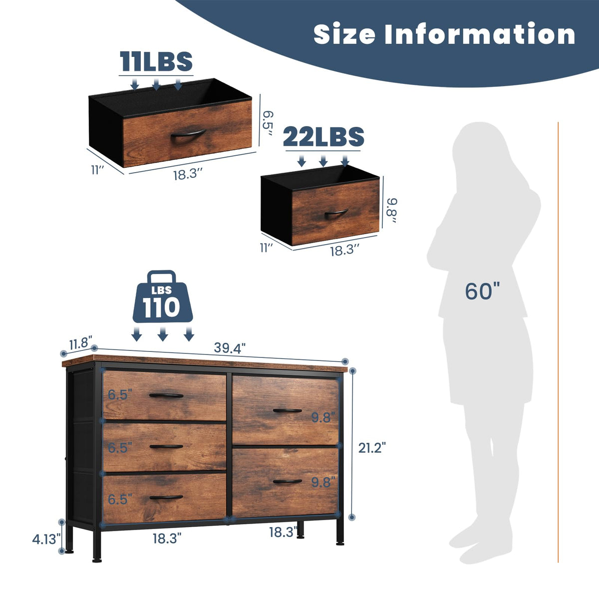 5 Drawer TV Stand W107894