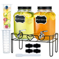 1 Gallon Glass Beverage Dispenser with Stand and Fruit Infuser V5020