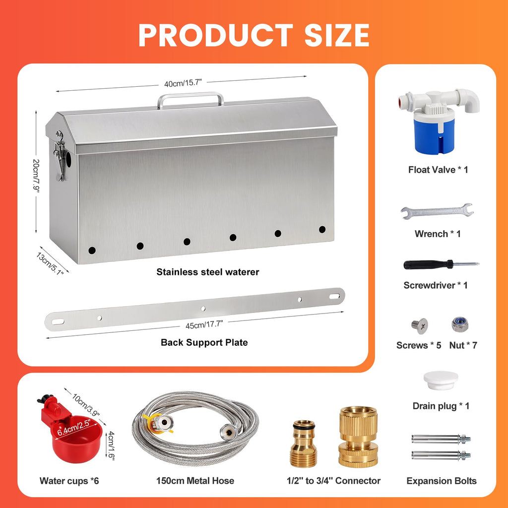 1.5 Gallon Metal Automatic Chicken Waterer E234