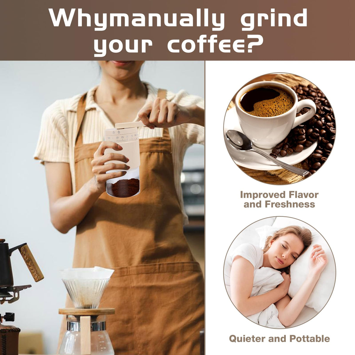 Manual Coffee Grinder with Ceramic Conical Burr G112526