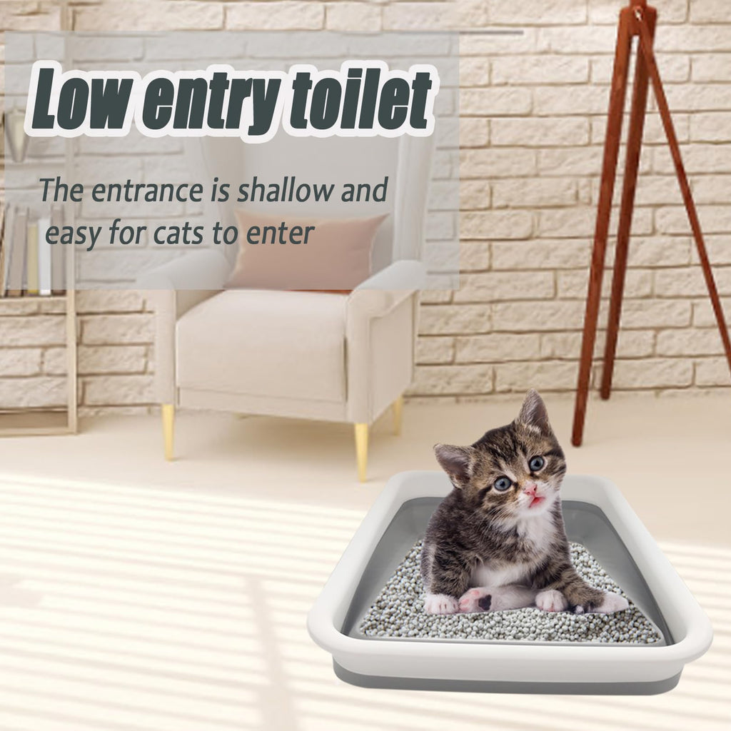 Collapsible Low Entry Small Cat Litter Box S8116