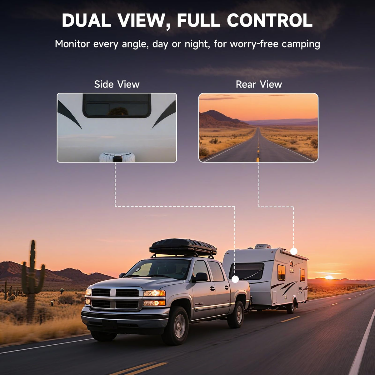 Wireless Backup Camera Dual Cameras 1080P HD 4CH Monitor M14865
