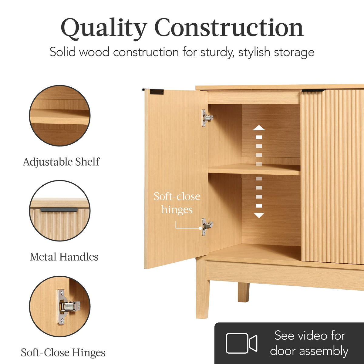 2-Door Storage Cabinet with Adjustable Shelves U3319