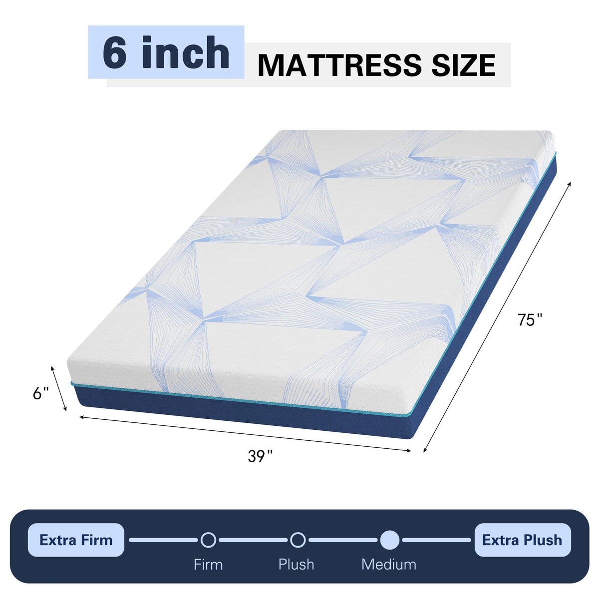 6 Inch Gel Memory Foam Twin Size Mattress T218159
