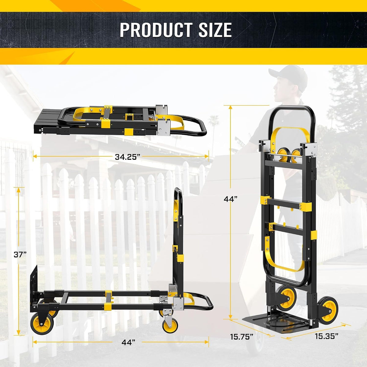 600lbs 3 in 1 Folding Hand Truck Dolly W12401