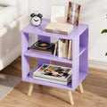 Purple 2-Tier Wooden Nightstand O9447