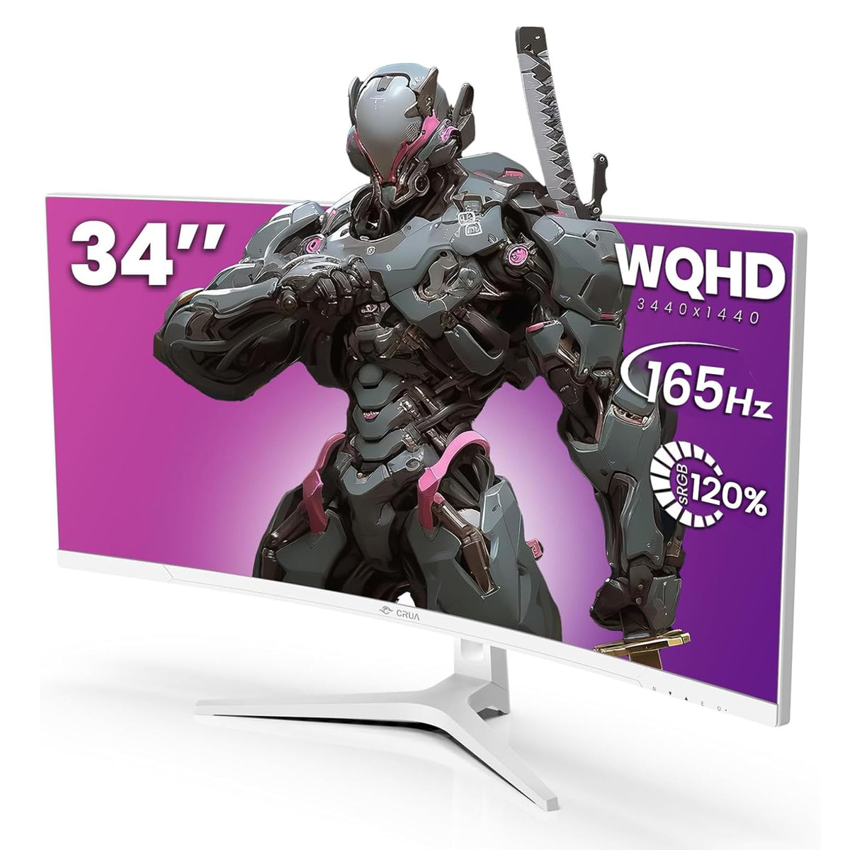 34" White Curved Gaming Monitor Y21002