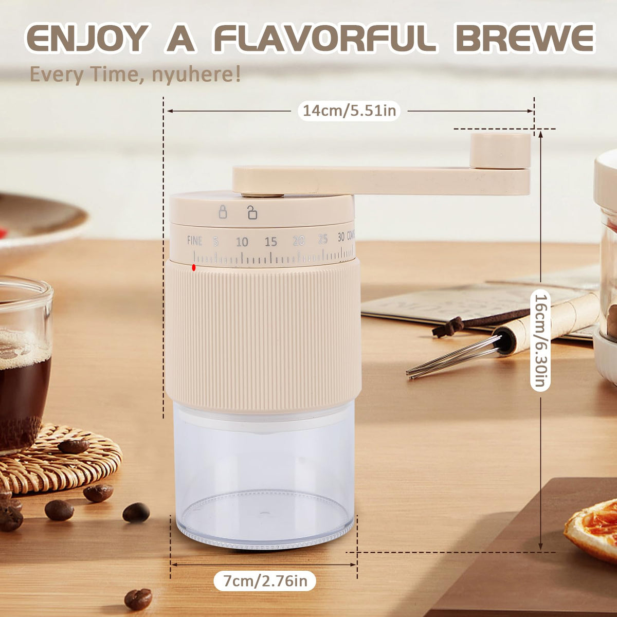 Manual Coffee Grinder with Ceramic Conical Burr G112526