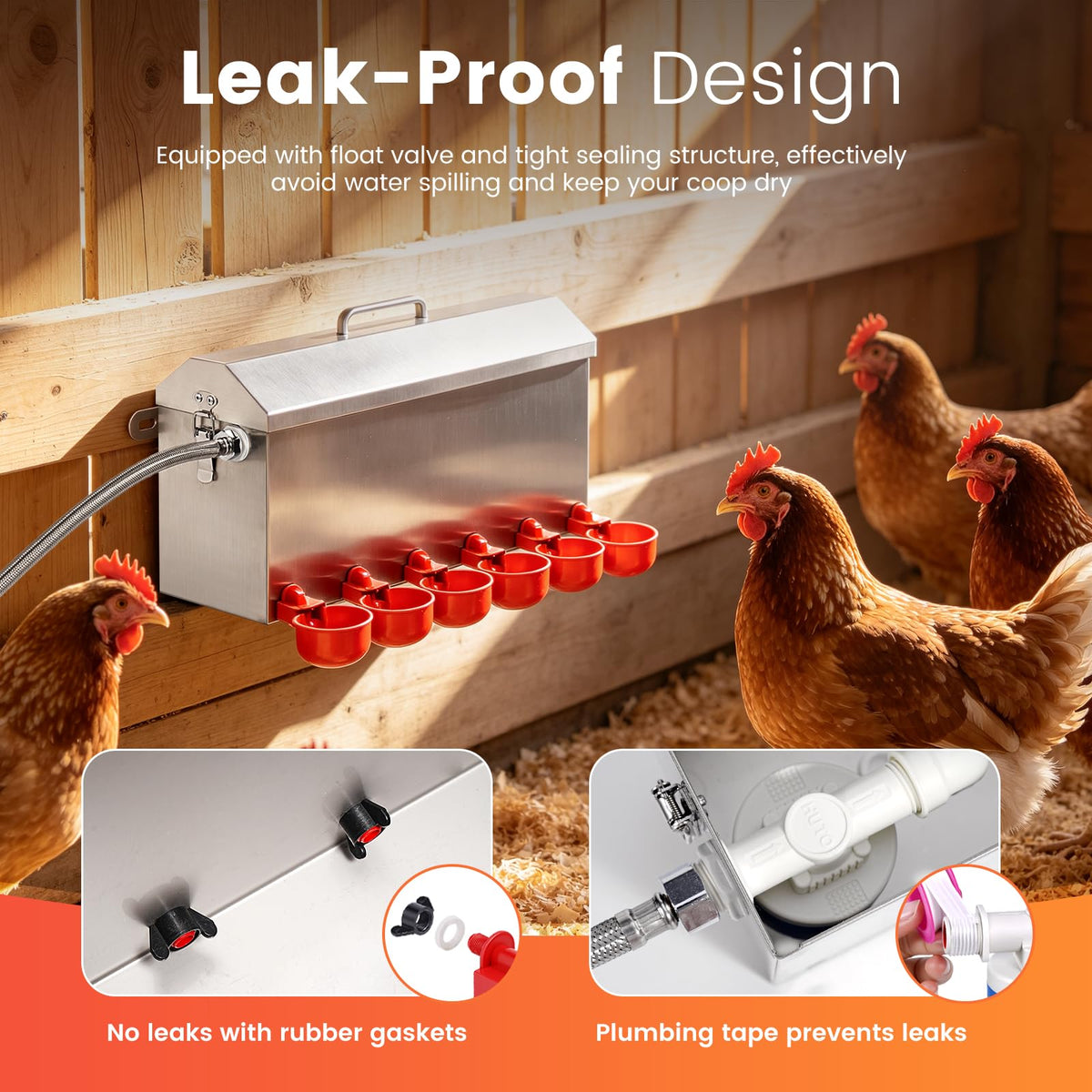 1.5 Gallon Metal Automatic Chicken Waterer E234