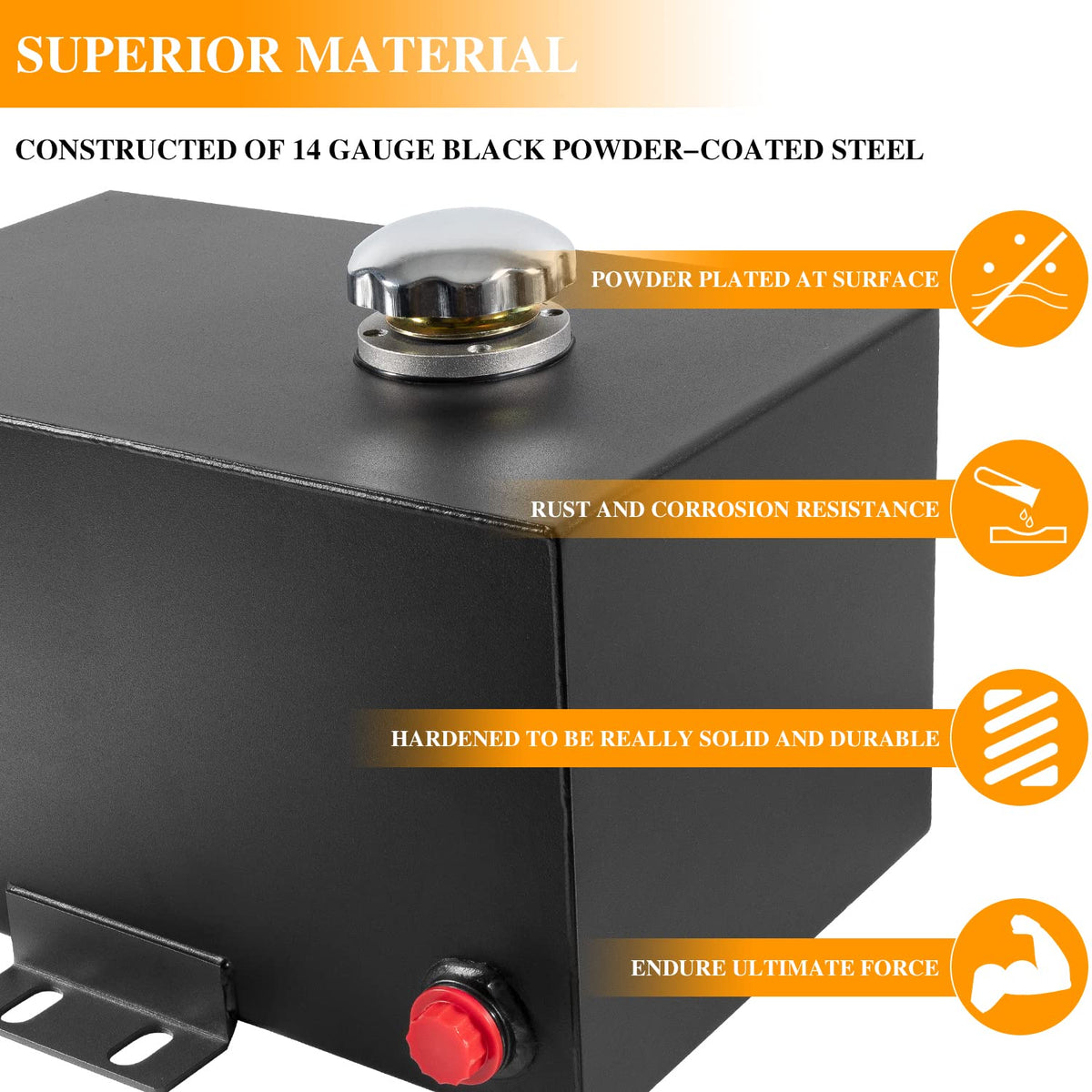 5 Gallon 14 Gauge Steel Hydraulic Fluid Reservoir Tank P165