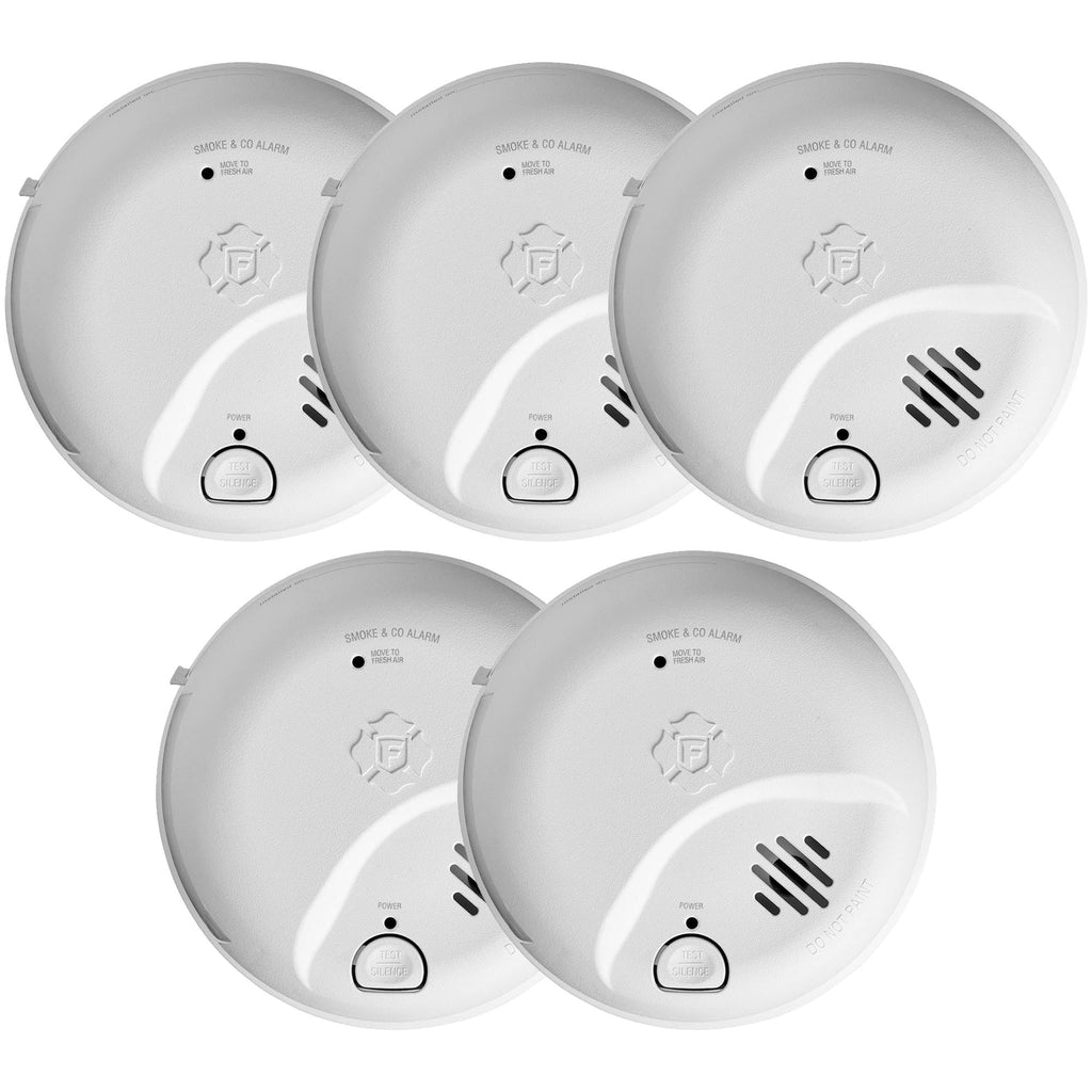 Hardwire Combination Smoke & Carbon Monoxide Alarm with Battery Backup, 5 Pack C68320