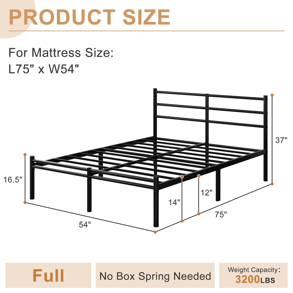 Full Size Bed Frame with Headboard and Footboard A128