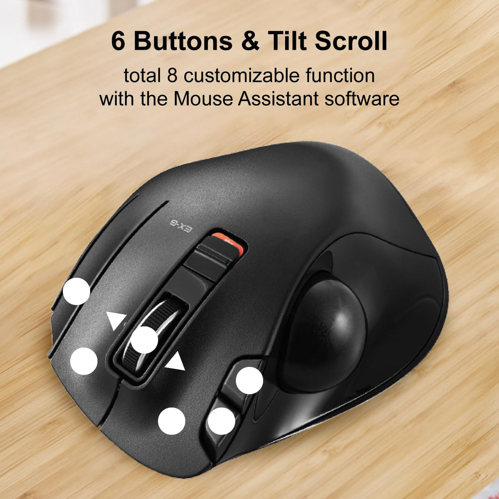 2.4GHz USB Wireless Ergonomic Trackball Mouse W15157