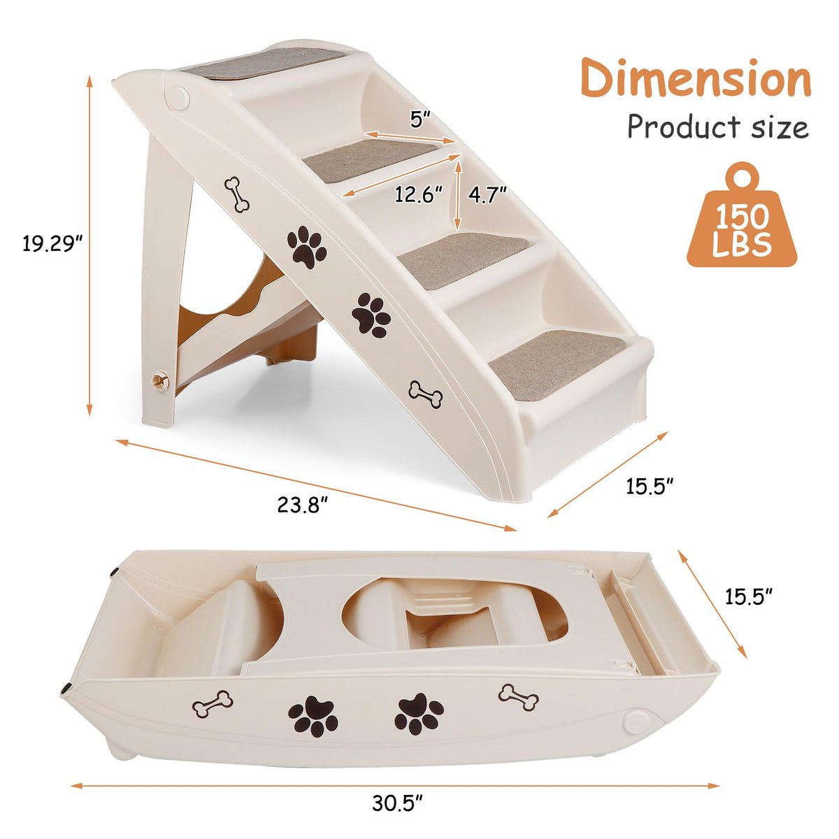 4-Step Non-Slip Dog Stairs J735