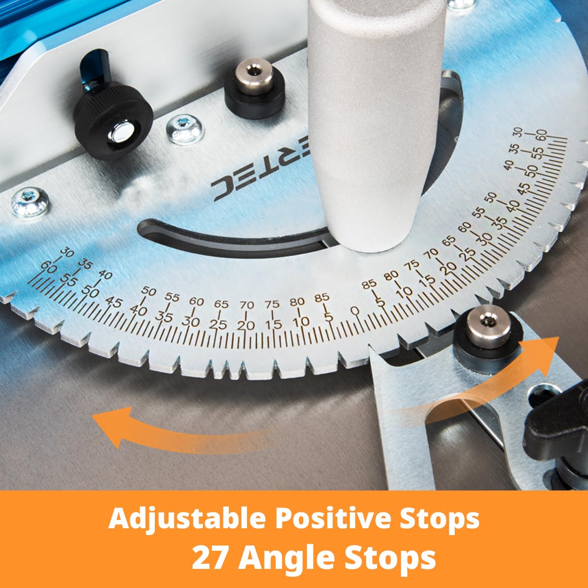 Table Saw Miter Gauge with 27 Angle Stops and T-Slot Miter Bar Z1394