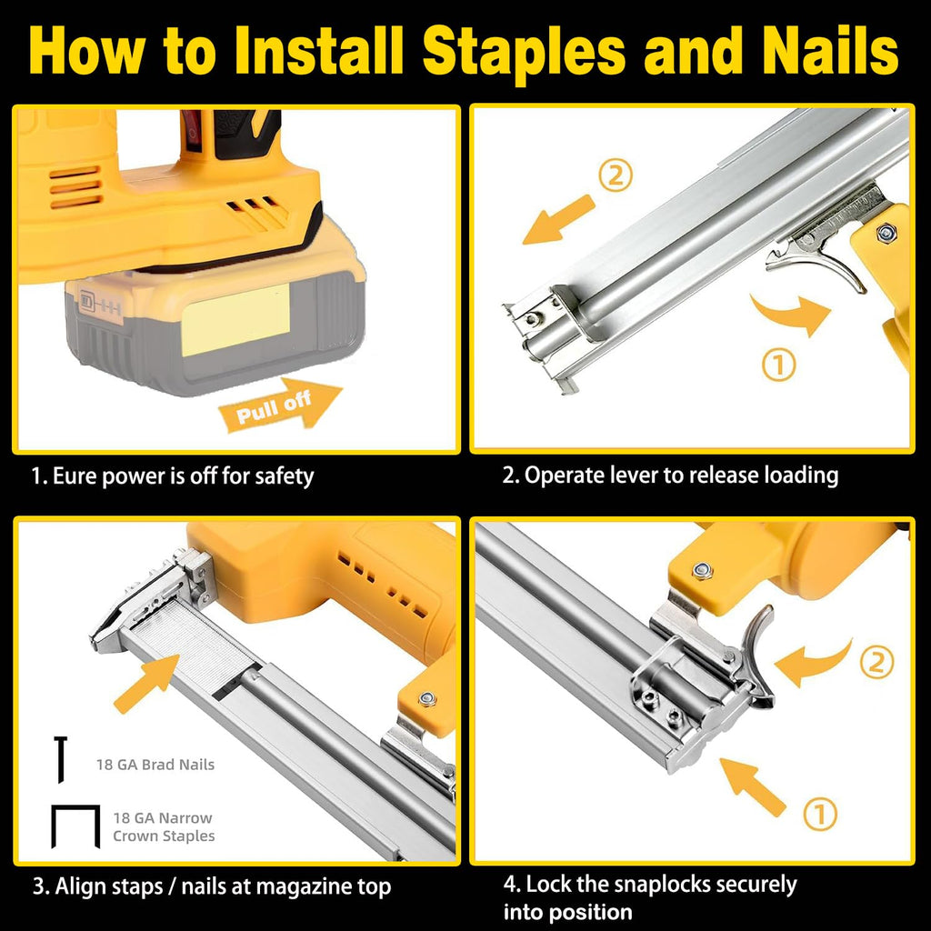 2 in 1 Cordless Brad Nailer 18 Gauge Electric Nail Gun F512449