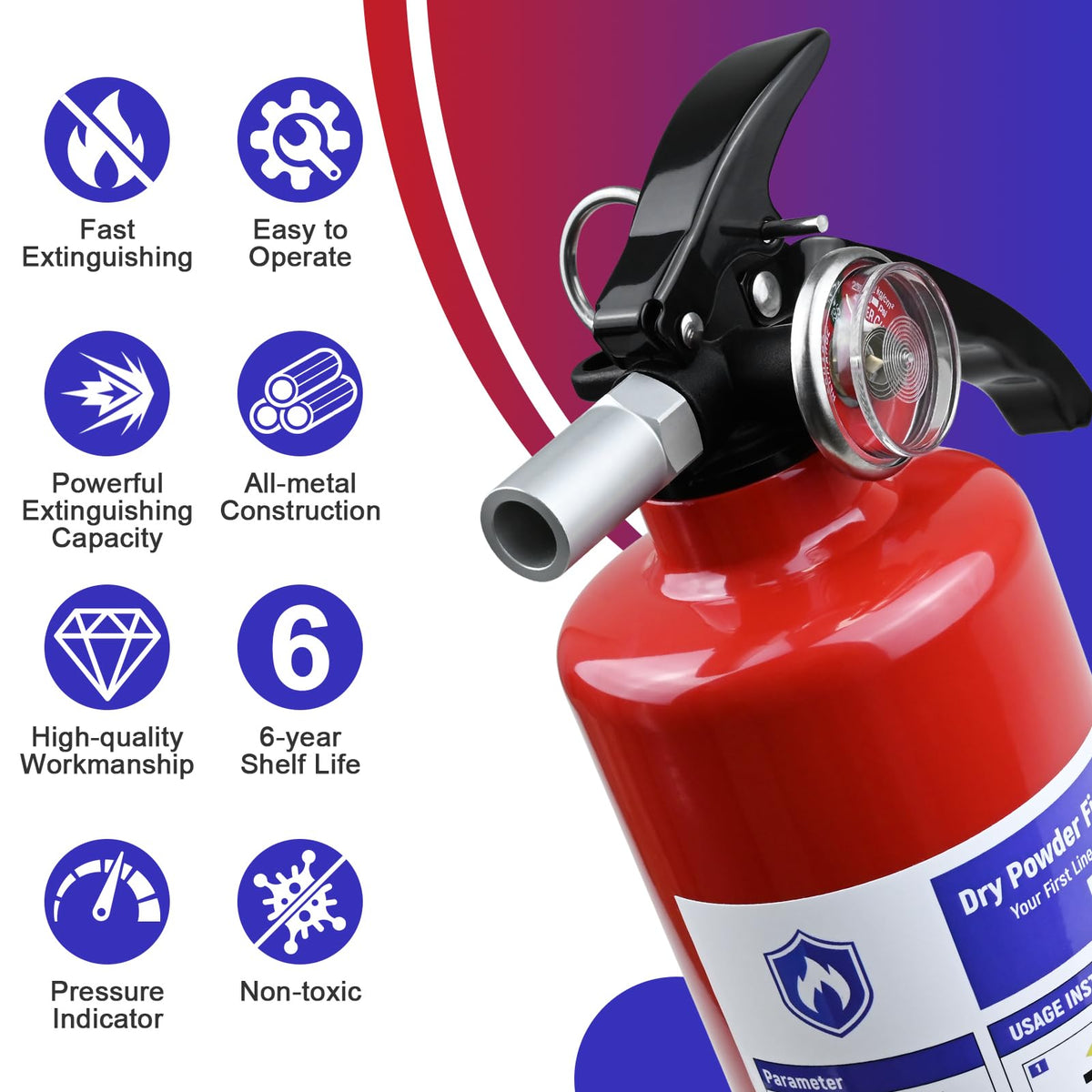 2 Pack 2.5 lb ABC Dry Chemical Fire Extinguishers V5840