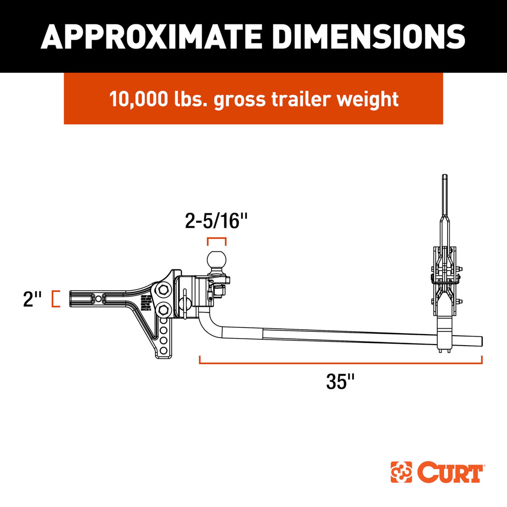 10,000 lb Trailer-Mounted Weight Distribution Hitch F125