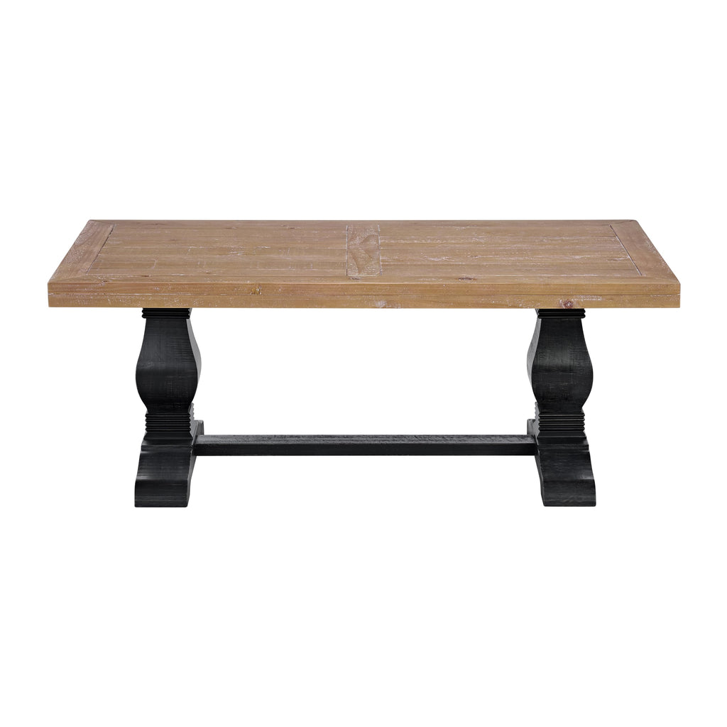 Solid Wood Coffee Table, Black and Driftwood J221