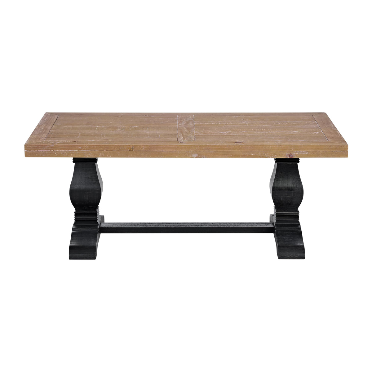 Solid Wood Coffee Table, Black and Driftwood J221