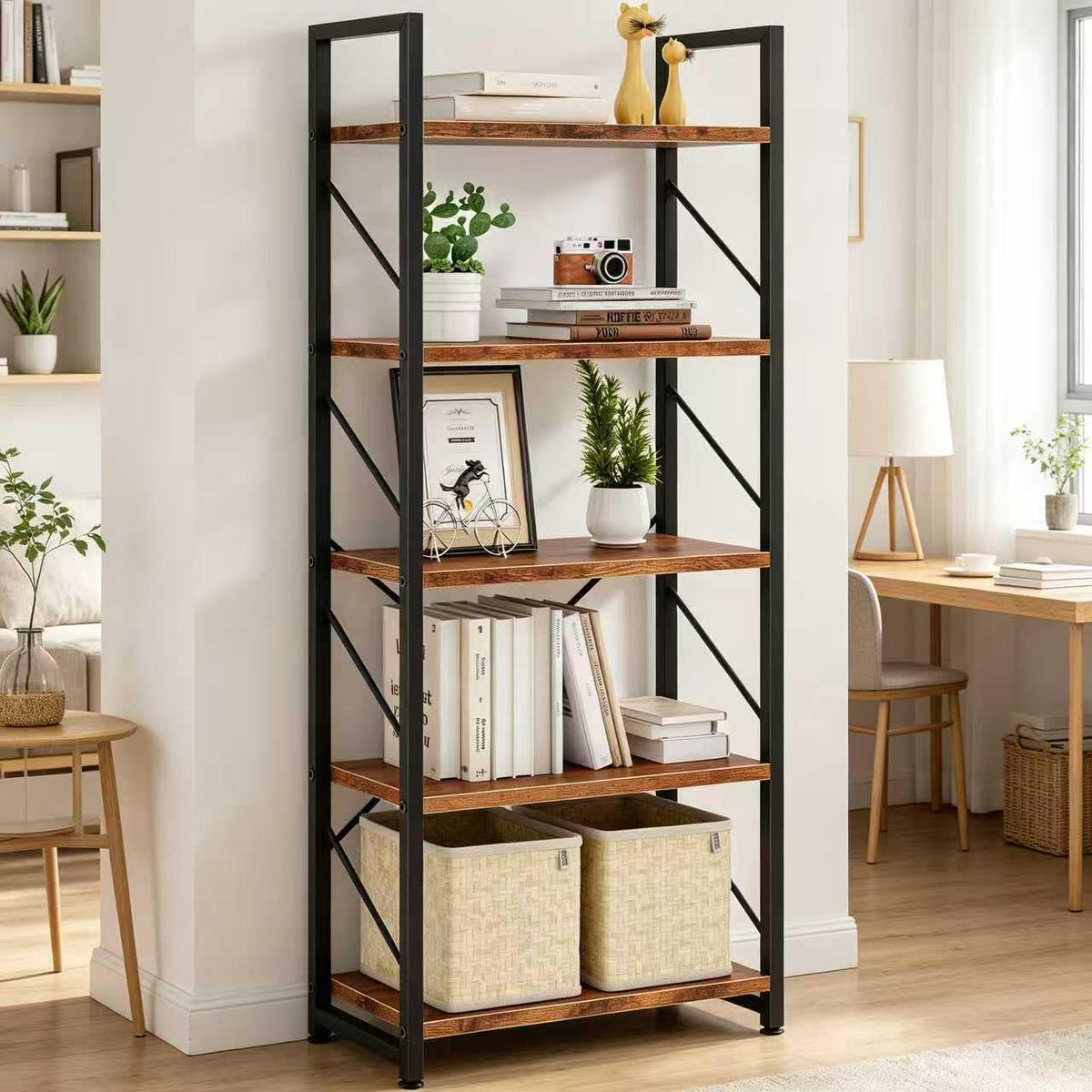 5 Tier Metal Bookshelf K3890