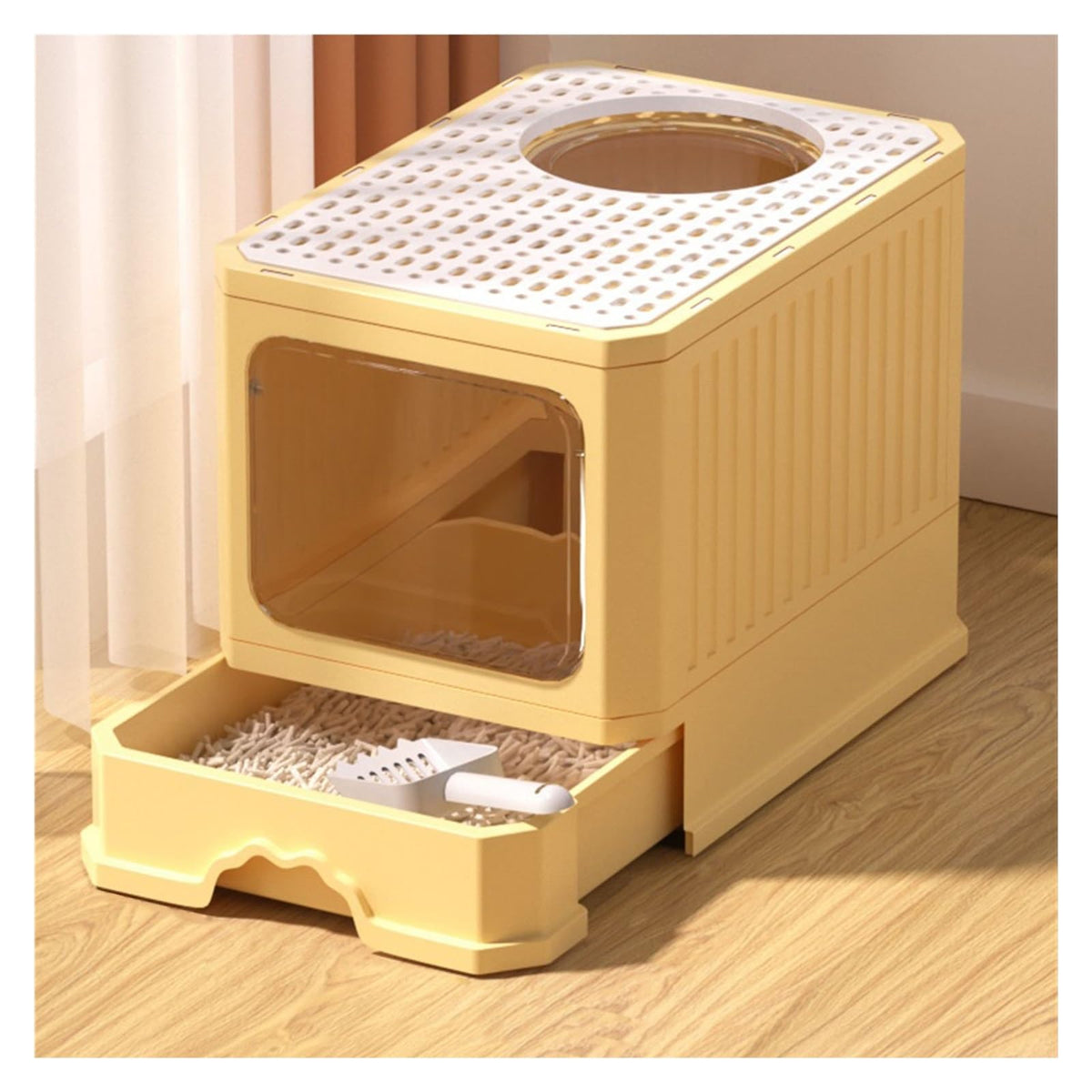 Foldable Covered Cat Litter Box with Scoop X957948