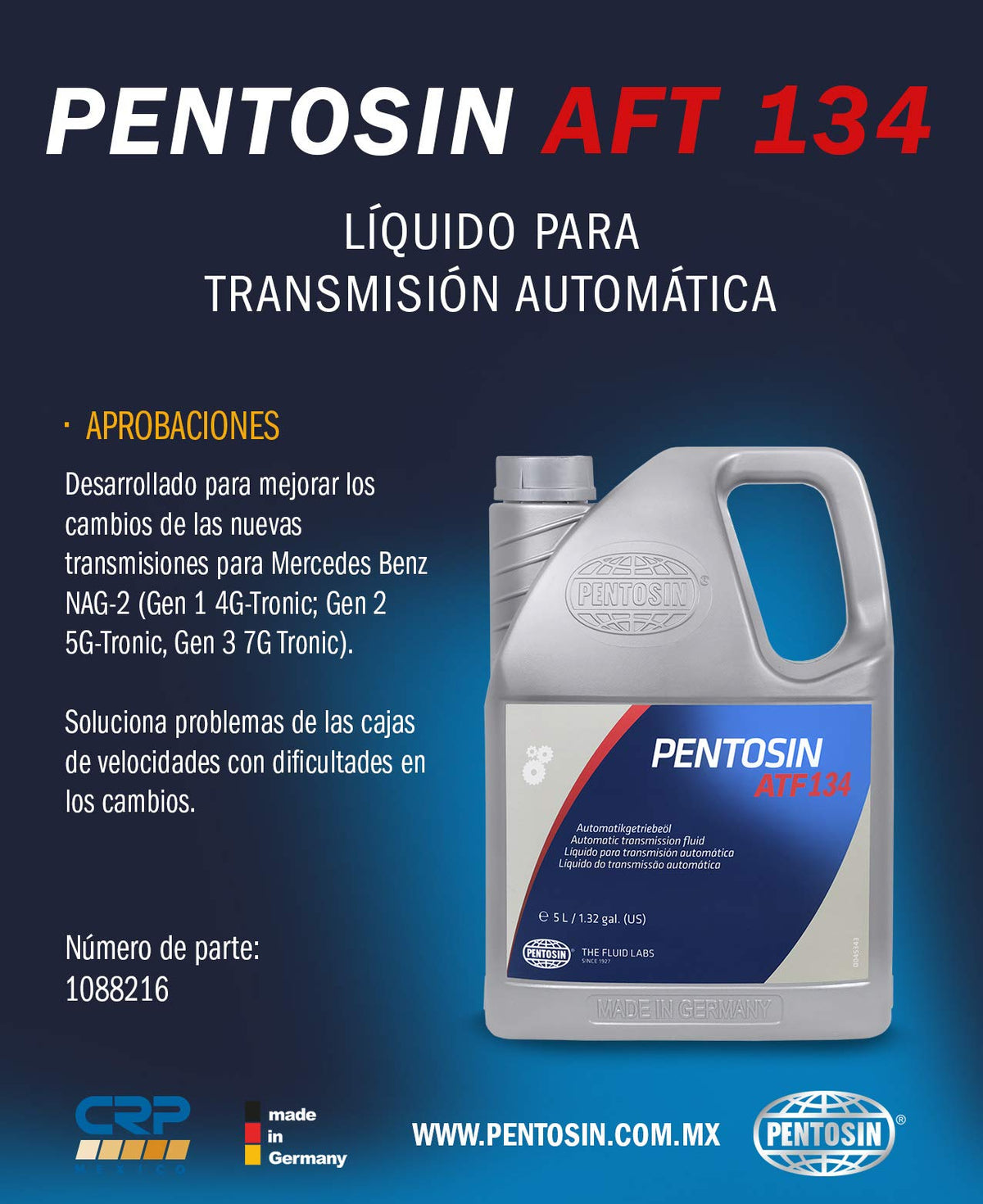 Red 5 Liter Automatic Transmission Fluid C6325