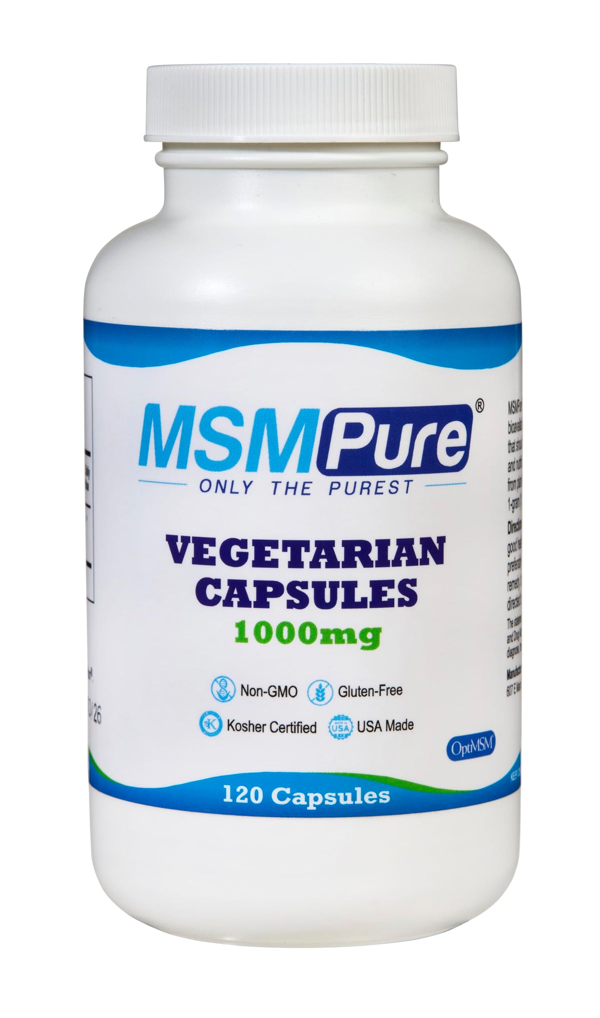 MSM 1000mg Vegetarian Capsules 120 Count J520564