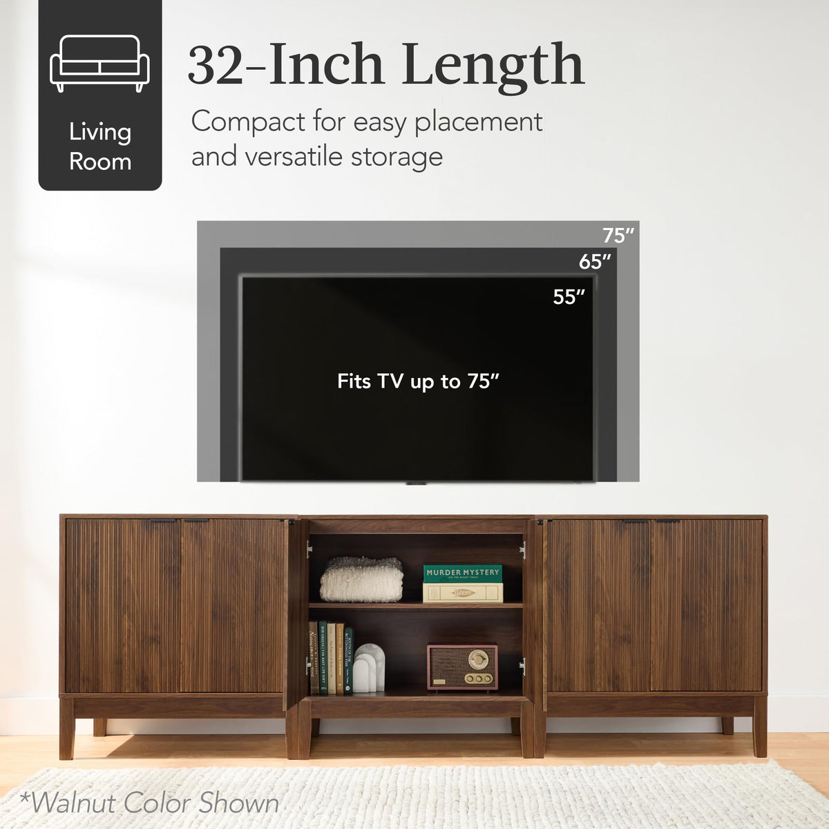 2-Door Storage Cabinet with Adjustable Shelves U3319