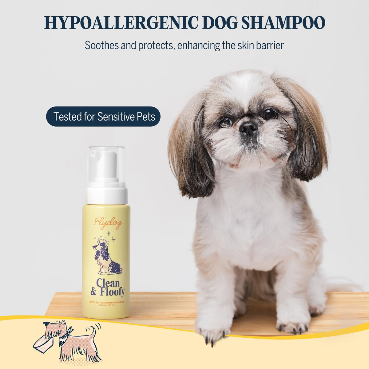 Dry Dog Shampoo with Glove No Rinse Spray Foam V71975