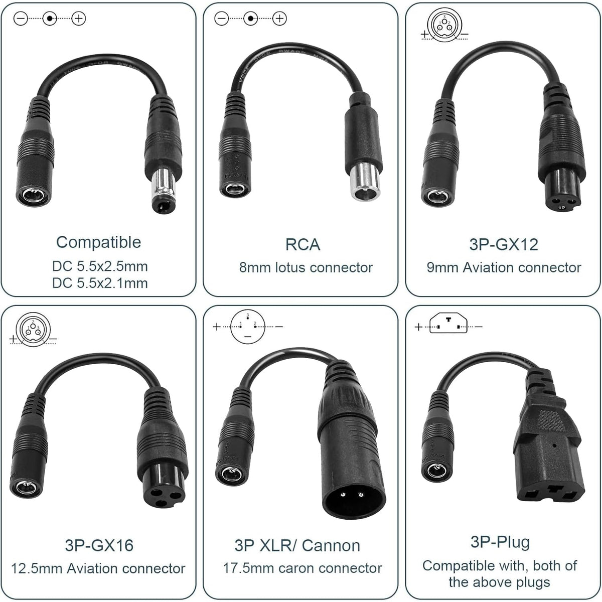 54.6V 3A Electric Scooter Charger 6 in 1 Plugs I526104