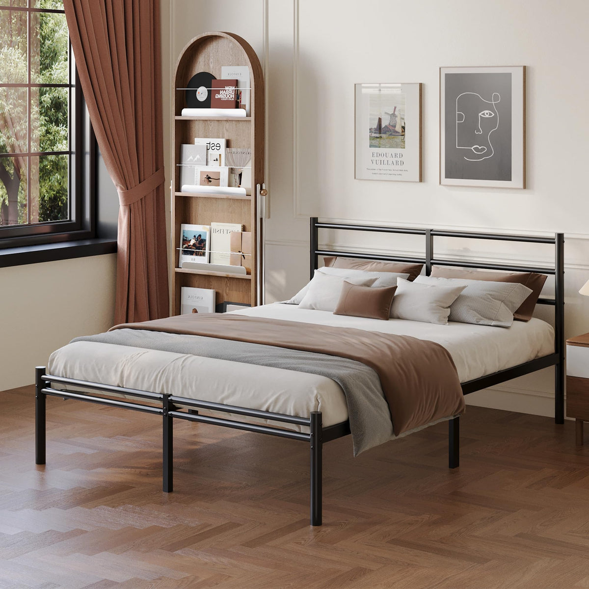 Full Size Bed Frame with Headboard and Footboard A128