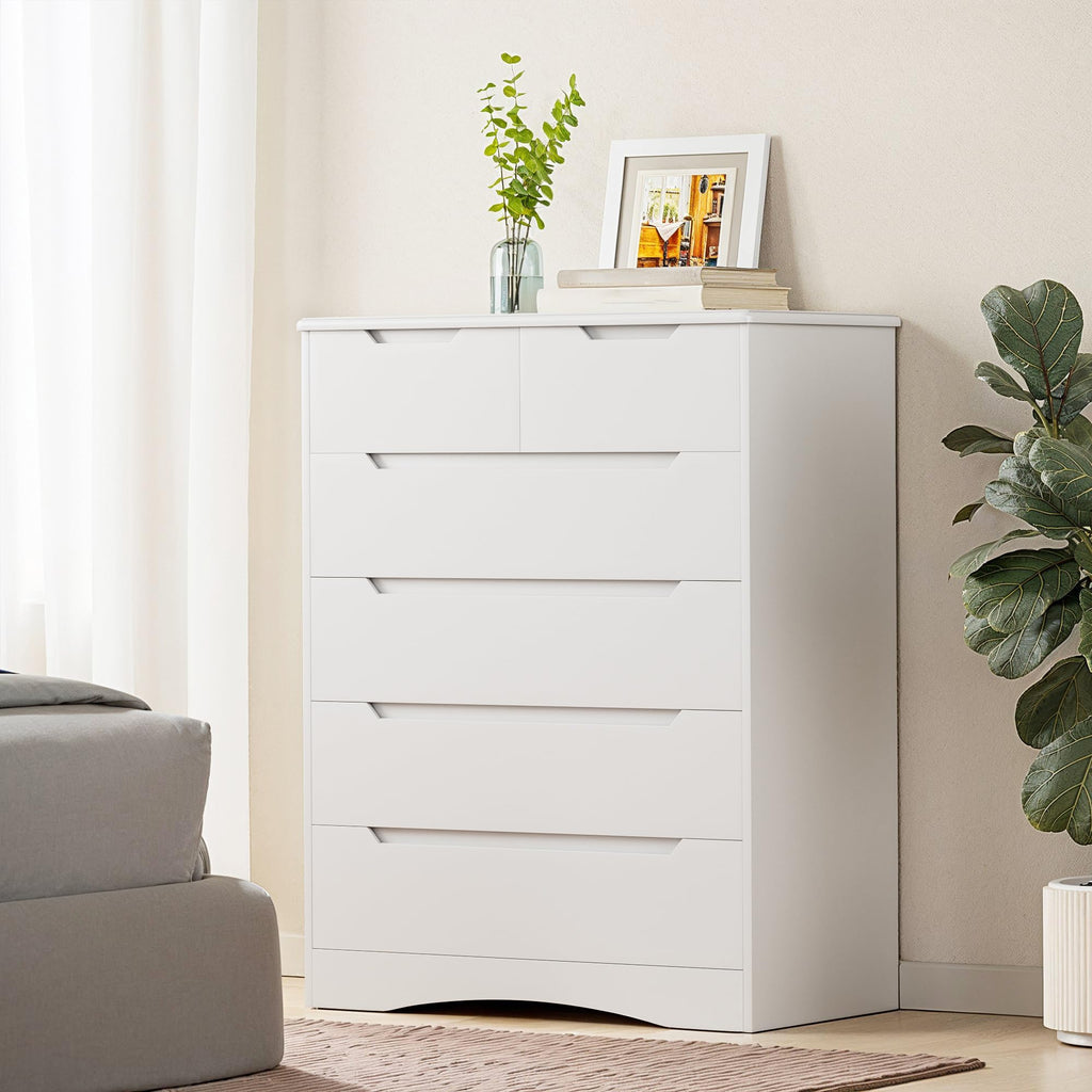 White 6 Drawer Dresser T8232