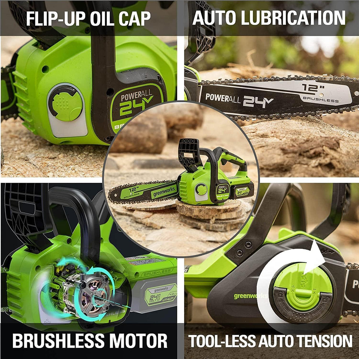 24V 12 in Cordless Electric Chainsaw J494939