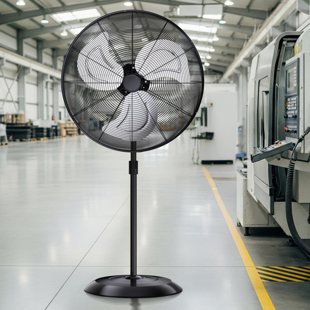 24" High Velocity Oscillating Pedestal Fan, 8000 CFM 3-Speed Standing Fan P285693