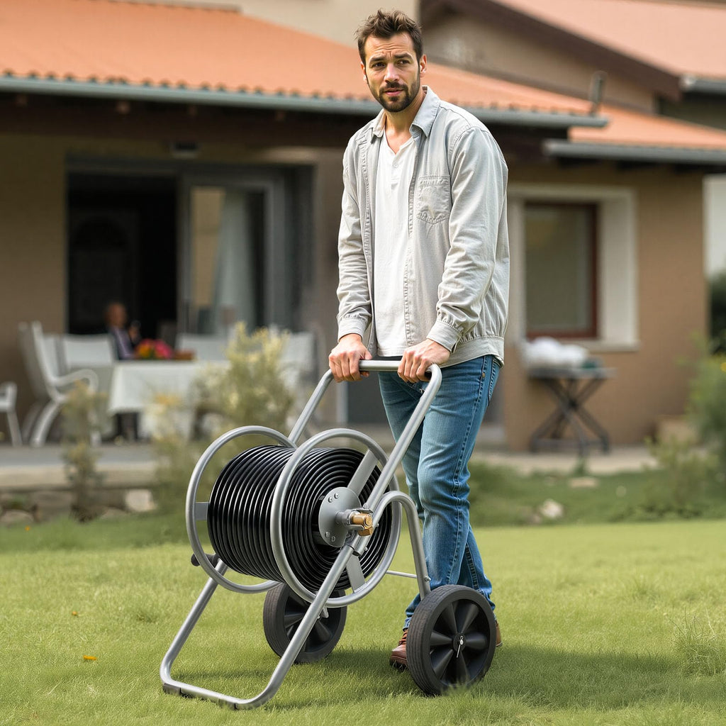 200/300 ft Garden Hose Reel Cart with Two Wheels T988