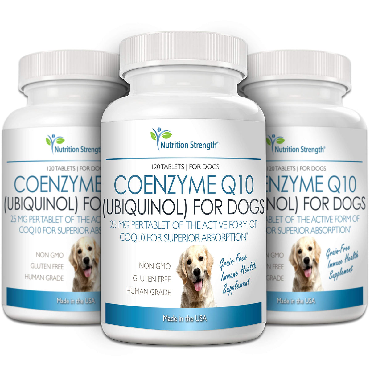 Coenzyme Q10 for Dogs Grain-Free Supplement, 120 Chewable Tablets W24920