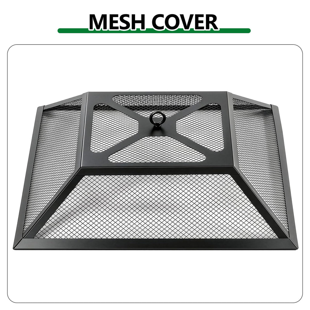 32 Inch Square Metal Patio Fire Pit Table F68018
