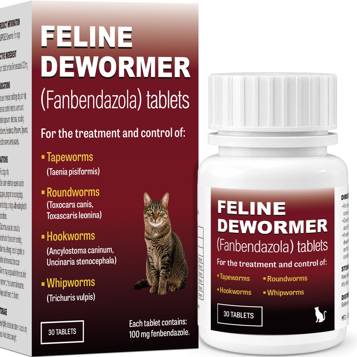 Cat Dewormer, Beef Flavor, 30 Tablets C8192