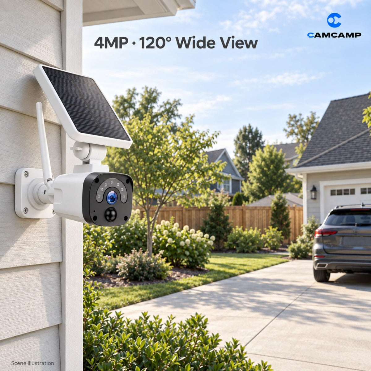 Solar Security Cameras Wireless Outdoor System 4-Cam 2.5K 64GB SD N981