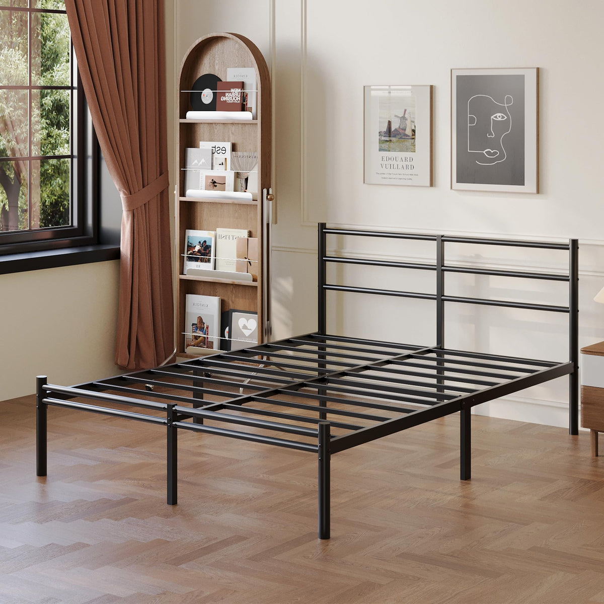Full Size Bed Frame with Headboard and Footboard A128