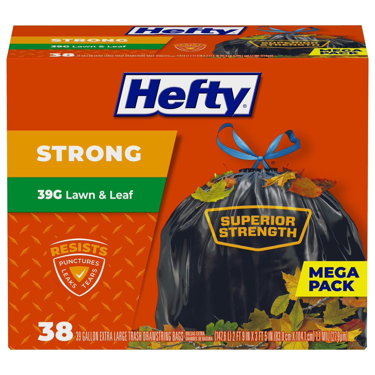 39 Gallon Black Heavy Duty Trash Bags U604373